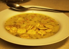 Clam Chowdah with Cajun Oyster Crackers